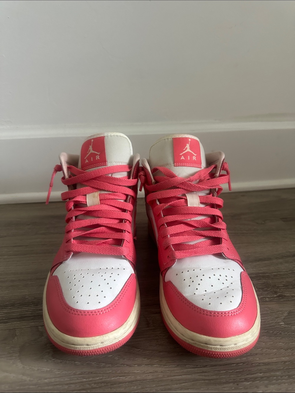 Nike Women's Air Jordan 1 Mid Strawberries and Cream Sneakers - Picture 3 of 12
